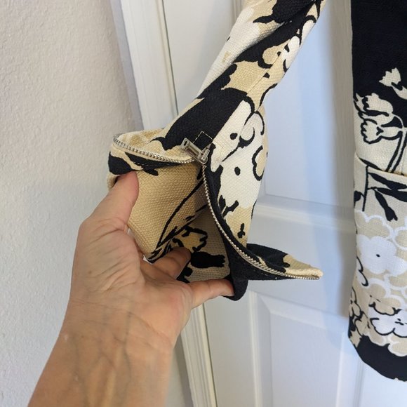 RAW SILK | LONG BLAZER | Asian Inspired |12 | Carlisle | Floral Print | NWOT - Picture 5 of 10